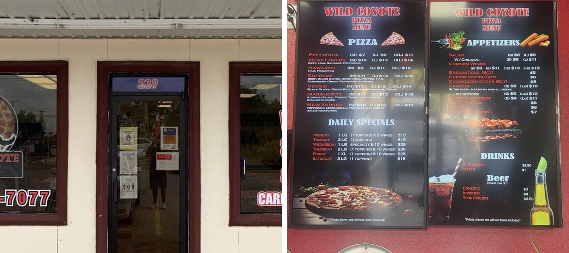 Wild Coyote Pizza LLC Menu