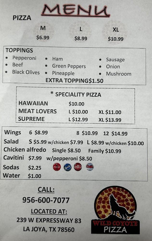 Wild Coyote Pizza LLC Menu image 2